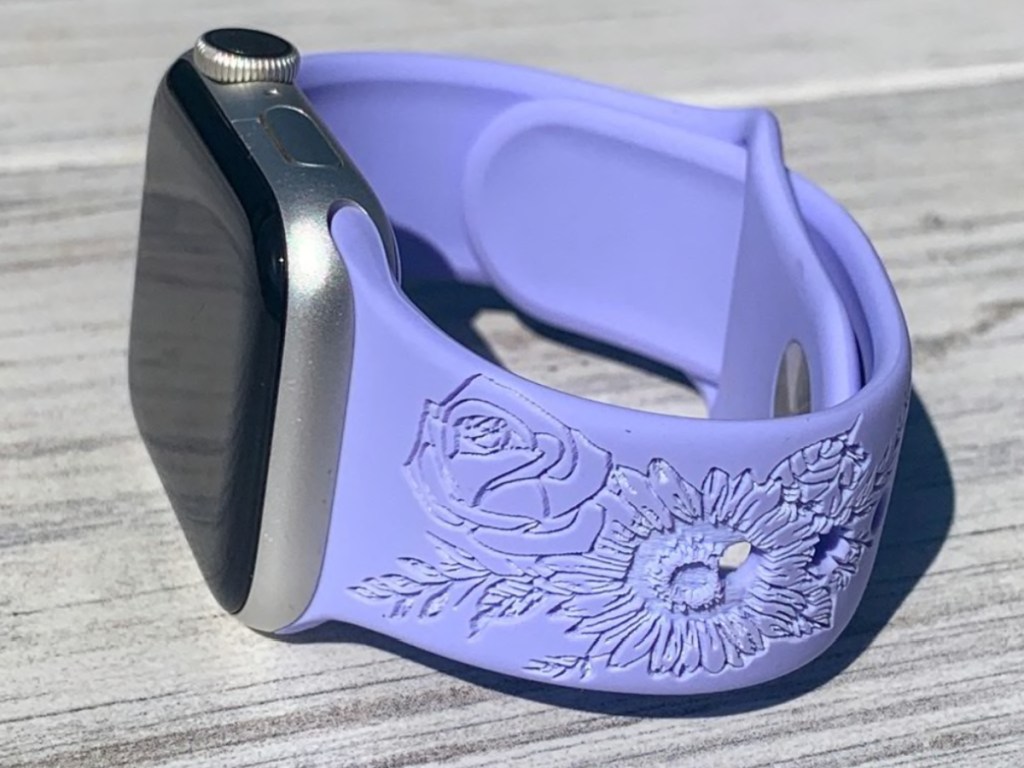 Personalized Apple Watch Band in purple