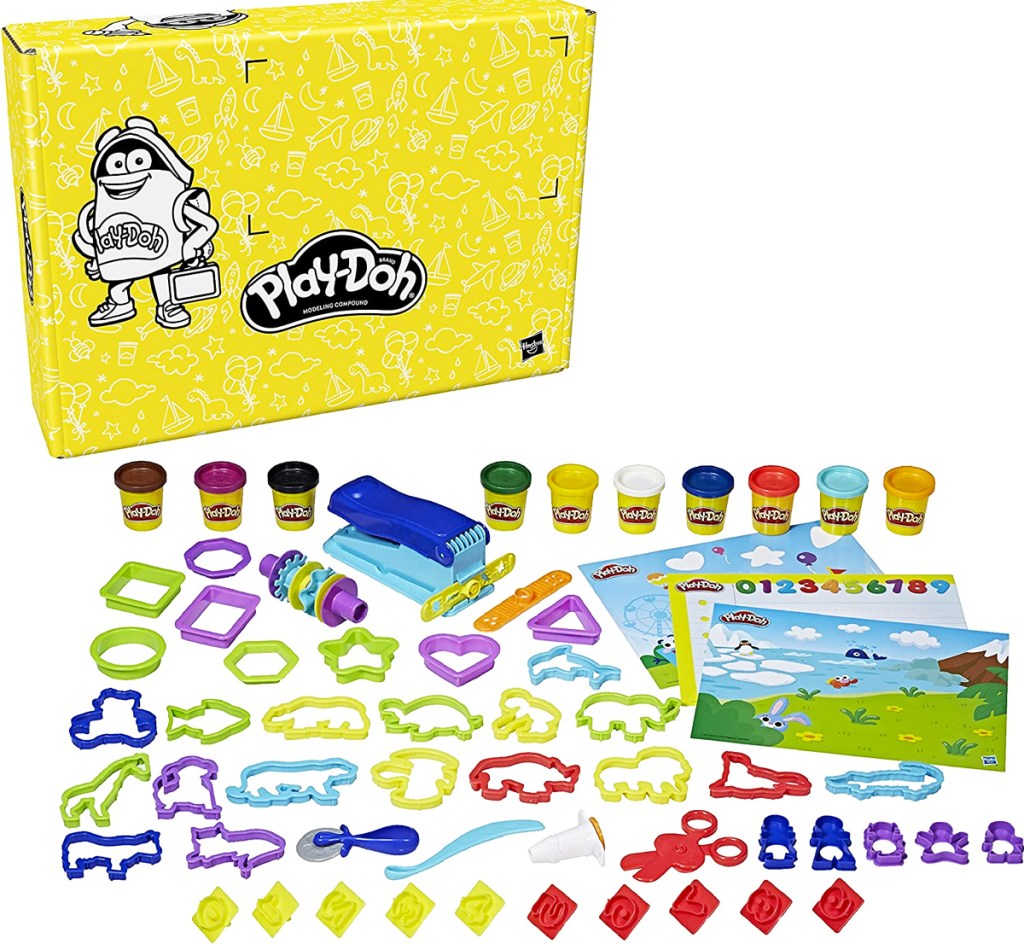 play-doh kit with tons of cutters and placemats