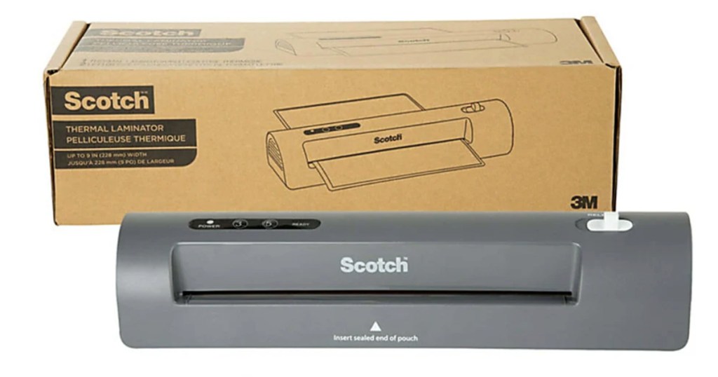 Scotch Laminator in front of box