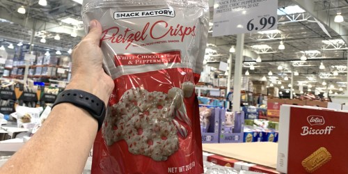 Snack Factory White Chocolate & Peppermint Pretzel 20oz Bag Only $6.99 at Costco