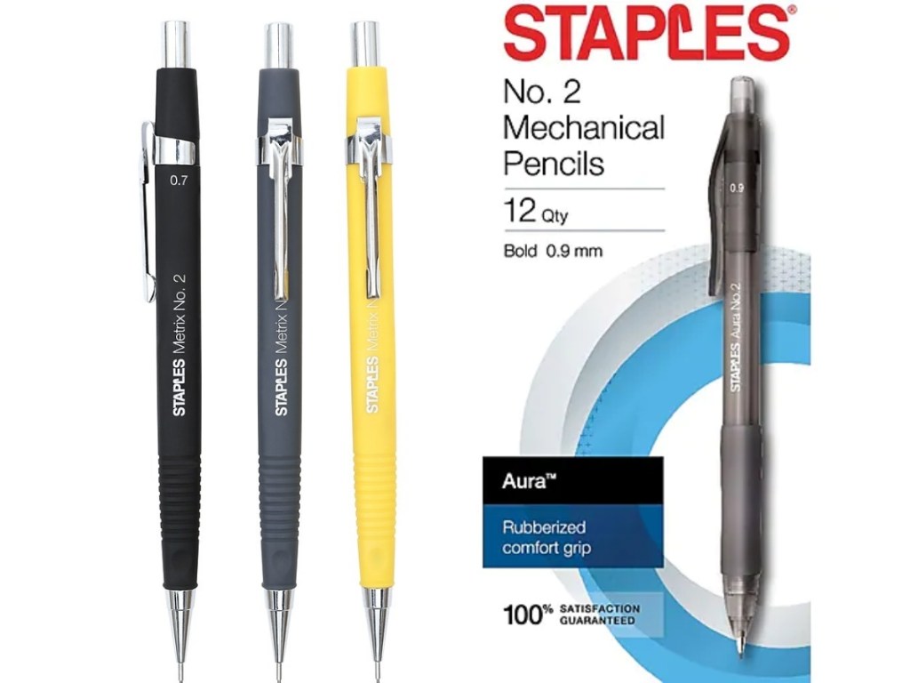 staples metrix pencils and aura pencils assortment