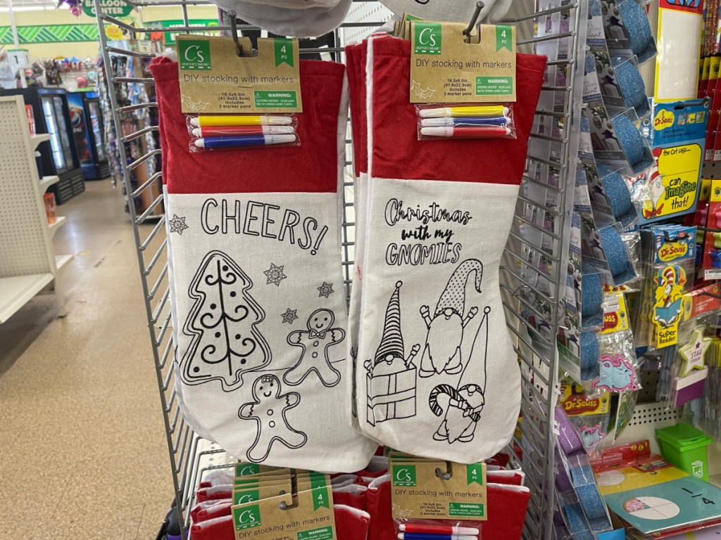 Dollar Tree Christmas Stocking with Markers