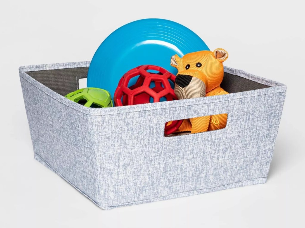 threshold large tapered storage bin with toys inside