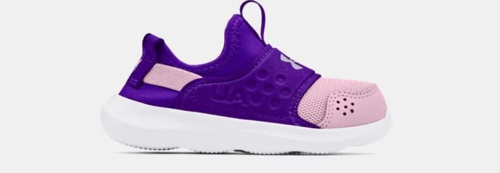 purple and pink kids under armour shoes