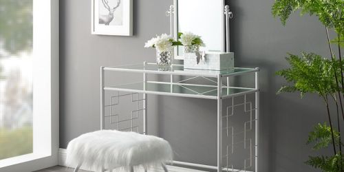 Mainstays Square Geo Metal Vanity w/ Faux Fur Stool Only $89 Shipped on Walmart.com (Regularly $125)