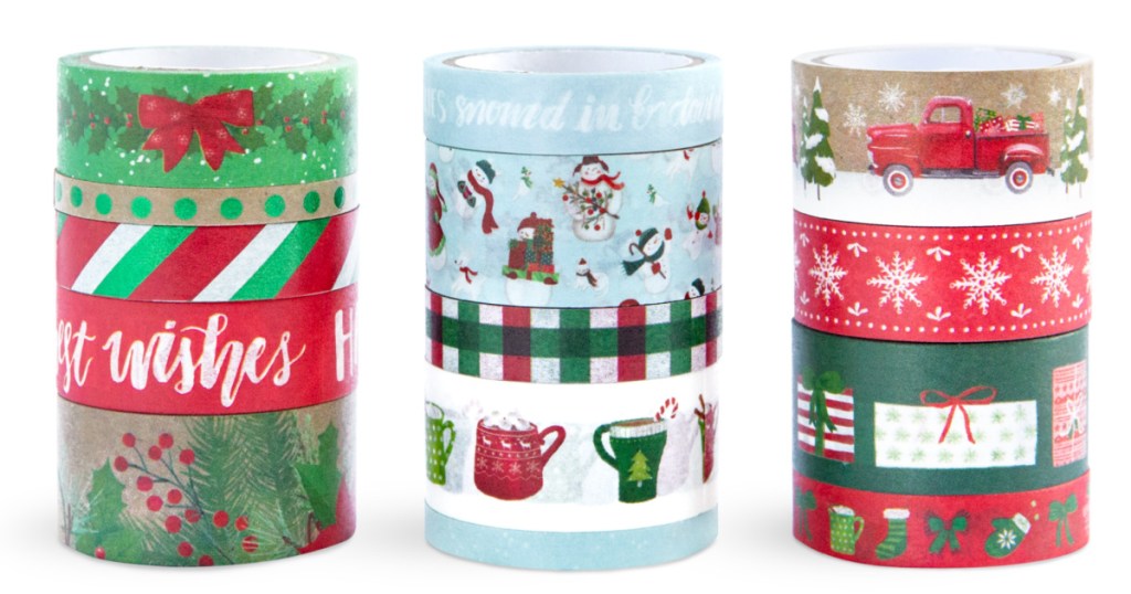 rolls of Holiday-themed Washi Tape