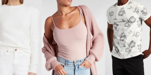 Up to 80% Off Express Men’s & Women’s Apparel | Tops from $6, Jackets from $16 & More