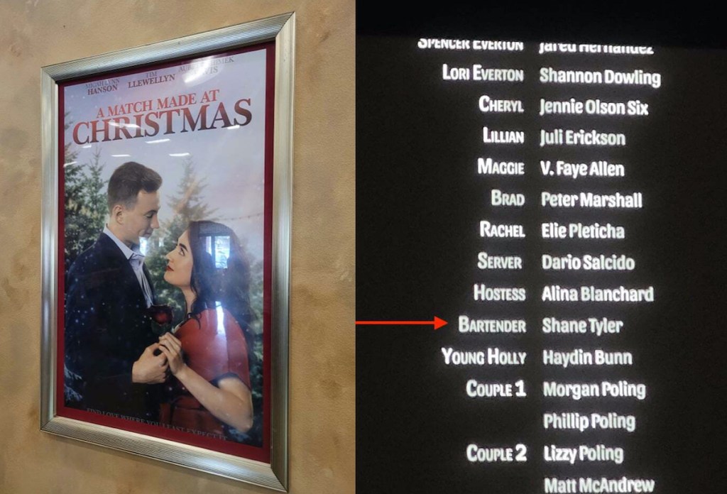 close up of hallmark christmas movie and credits