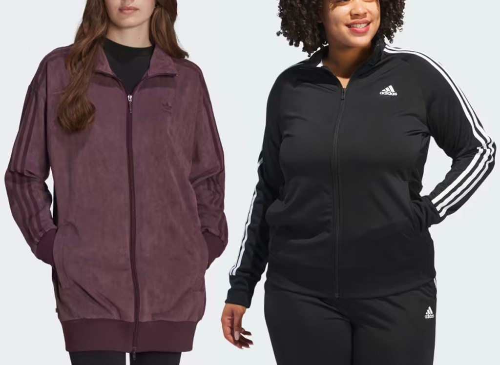 adidas ADICOLOR CLASSICS SUEDE TRACK JACKET and ESSENTIALS WARM-UP TRICOT SLIM 3-STRIPES TRACK JACKET