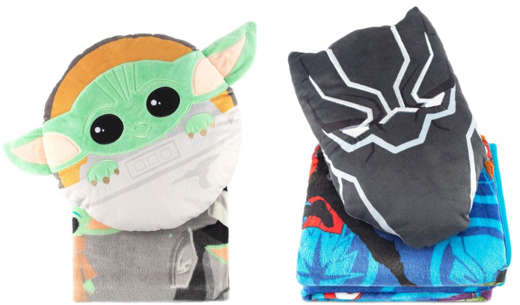 baby Yoda and marvel blanket set from macys