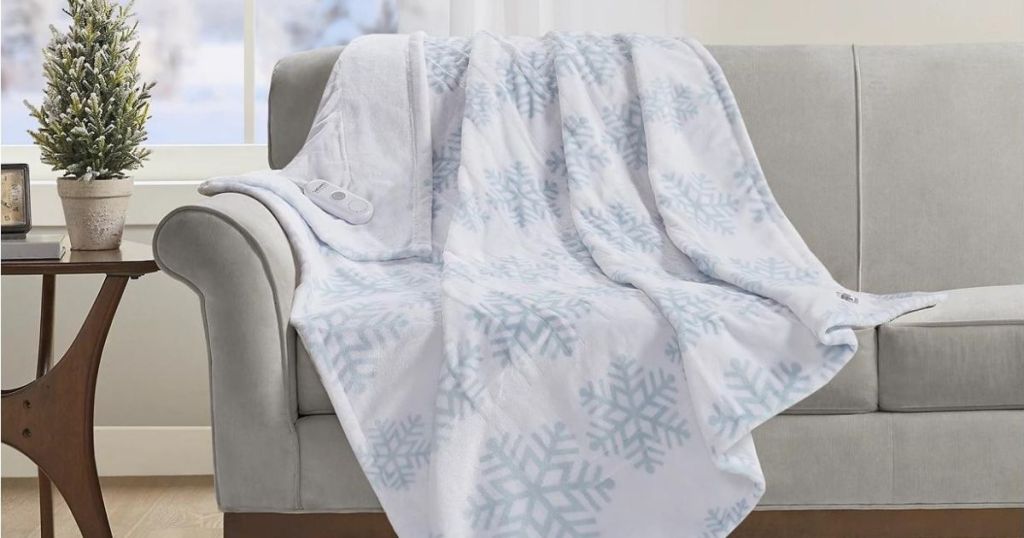 snowflake throw on couch