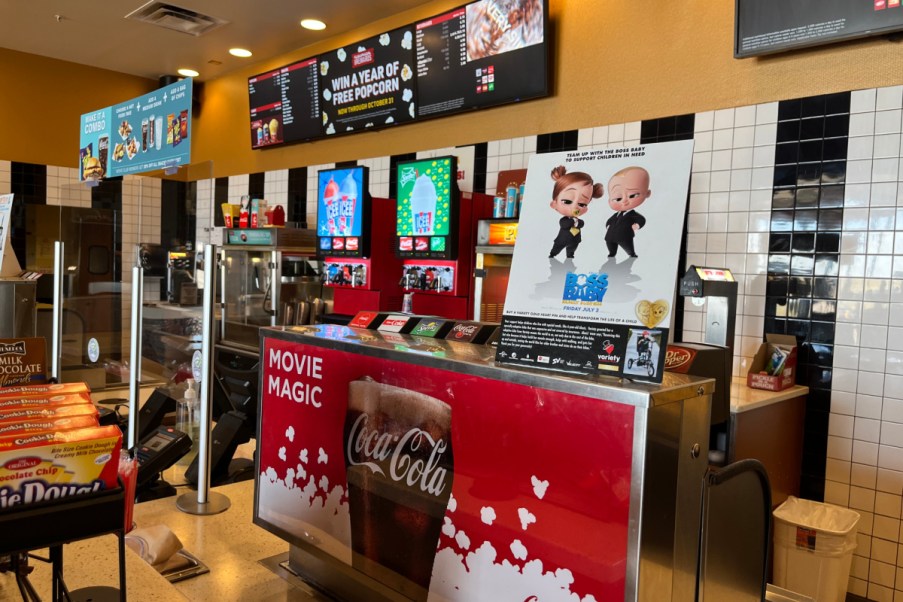 concessions counter at Cinemark theater