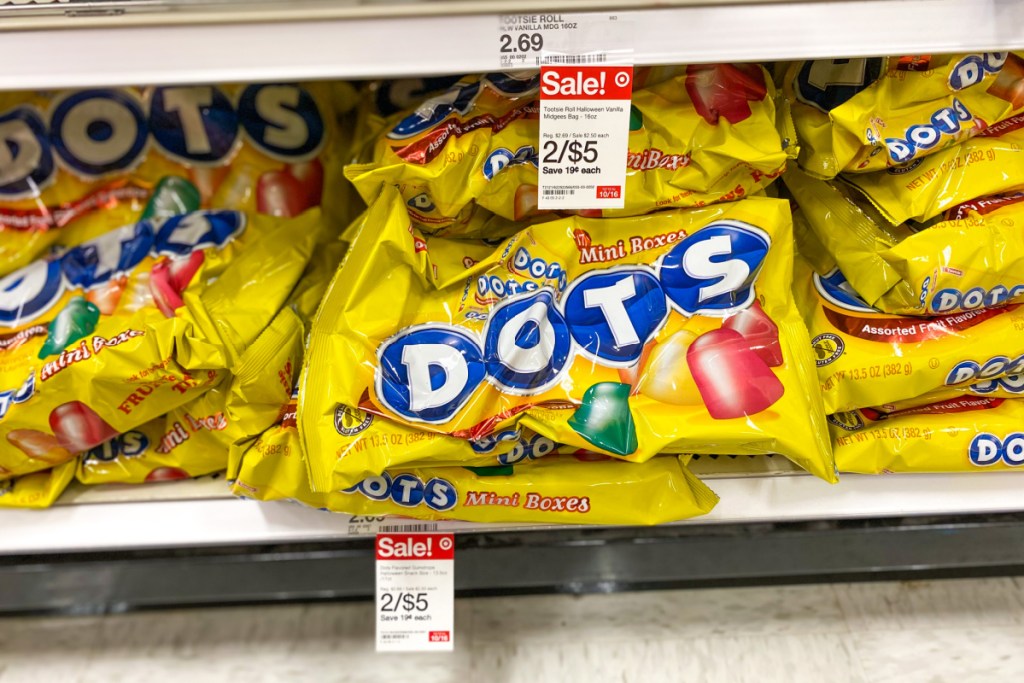 bags of Dots candies - worst Halloween candy