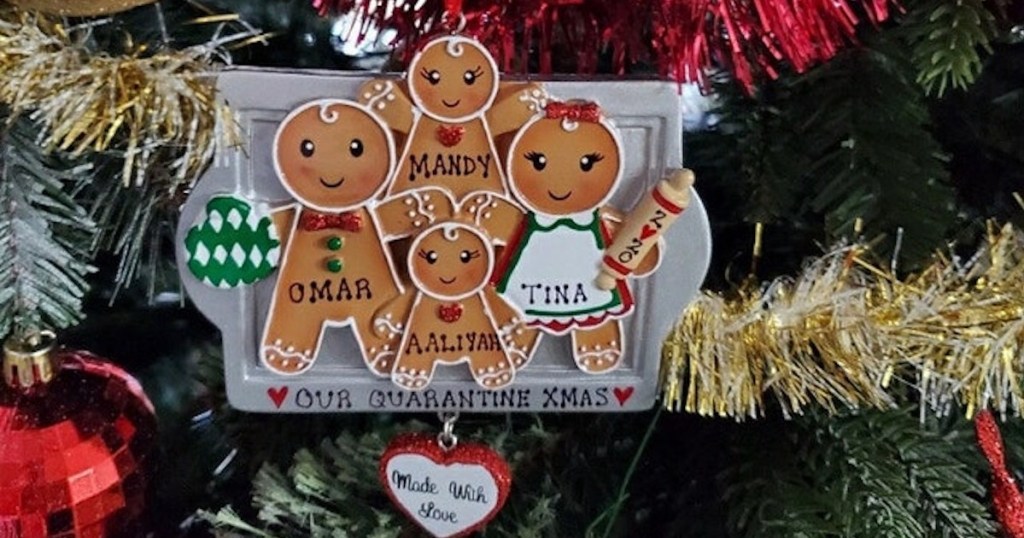 family ornament in tree