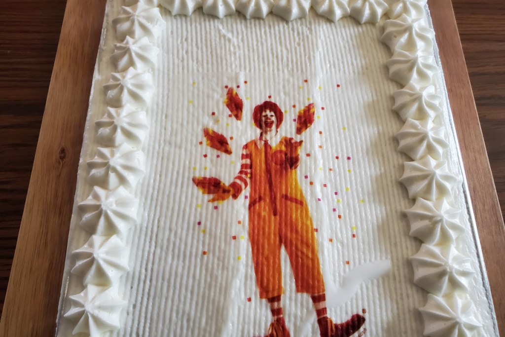 Mcdonald's birthday cake