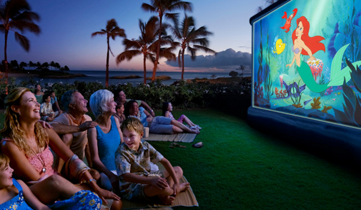 movies under the stars watching little mermaid at free things to do at disney world