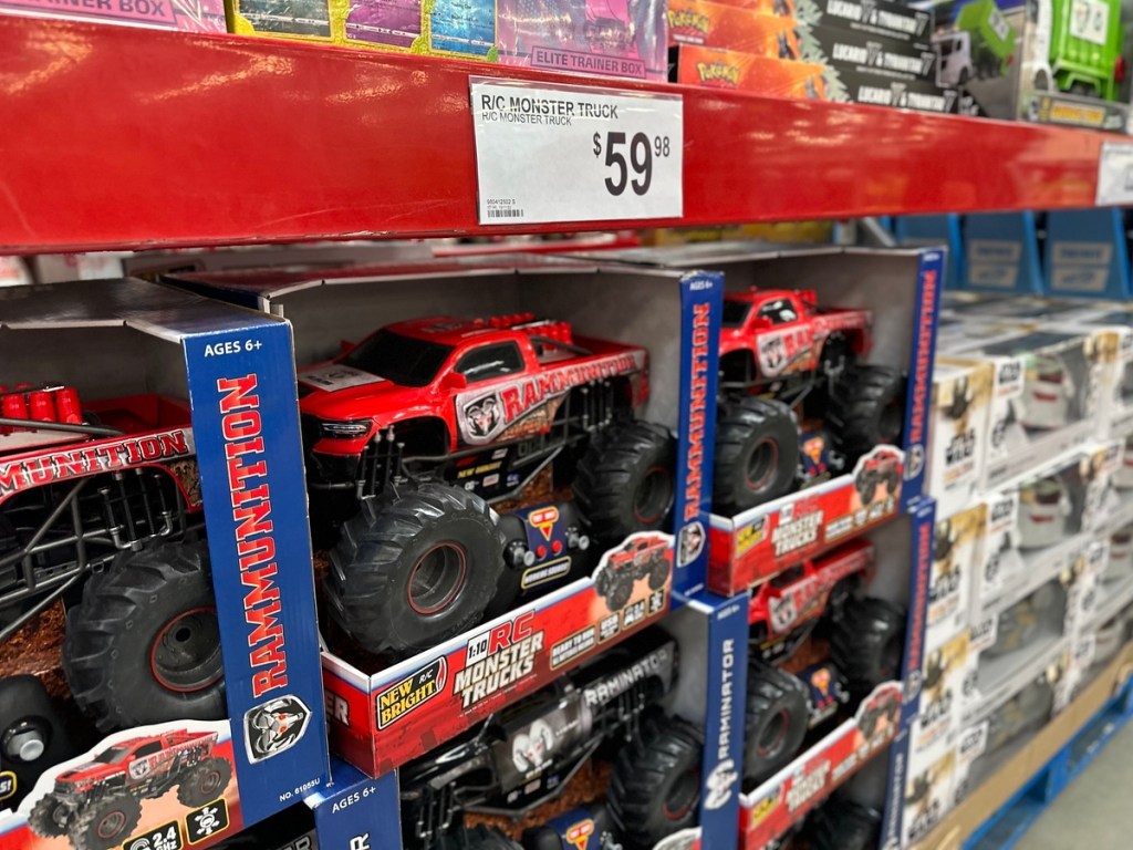 red RC monster trucks at Sam's Club