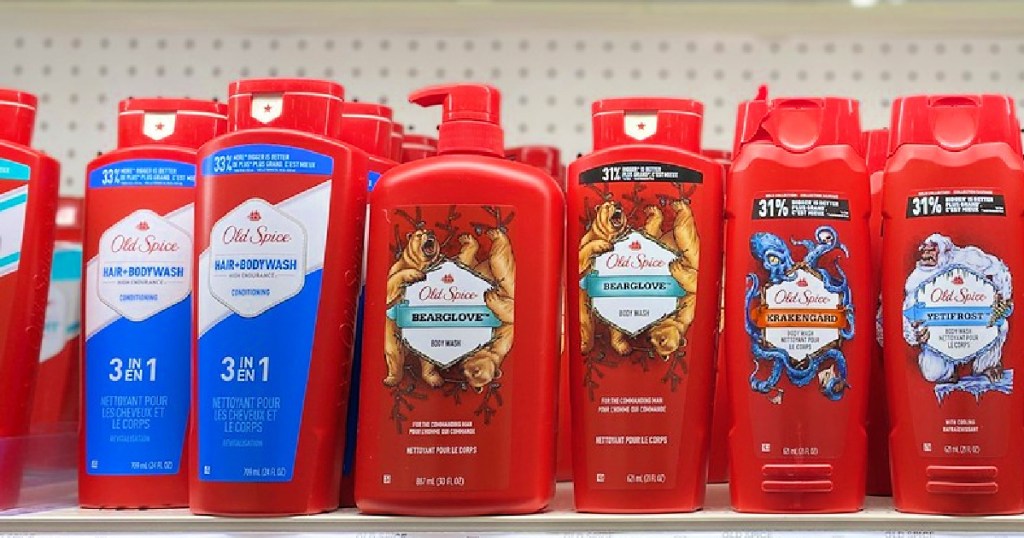 old spice on shelf at store