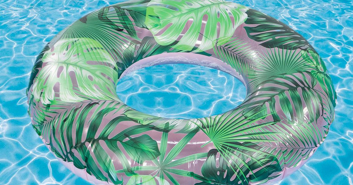 leaf print pool float