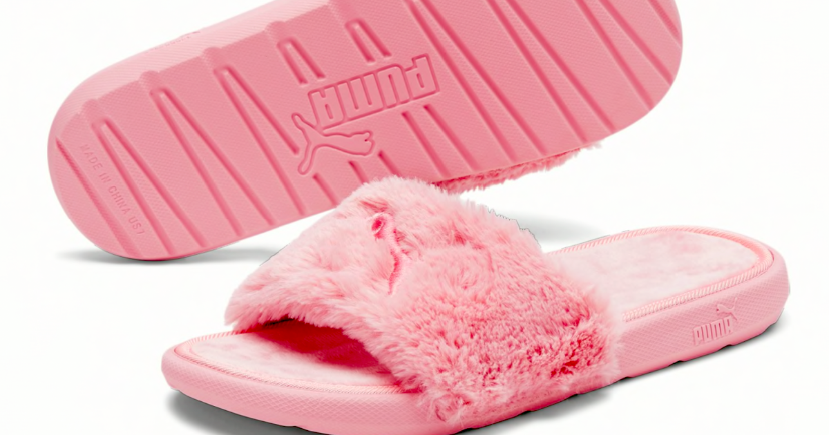 pink fluffy pumas