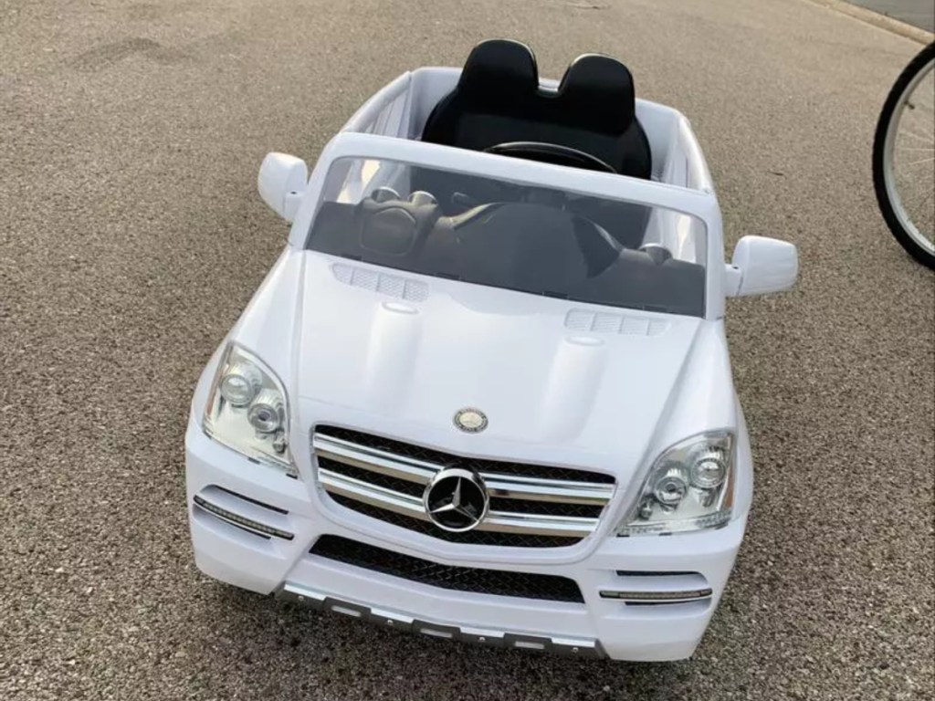 white Mercedes ride-on toy