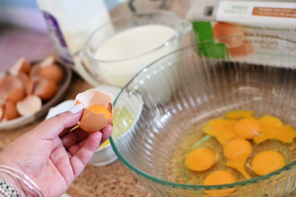 separating eggs for bread pudding