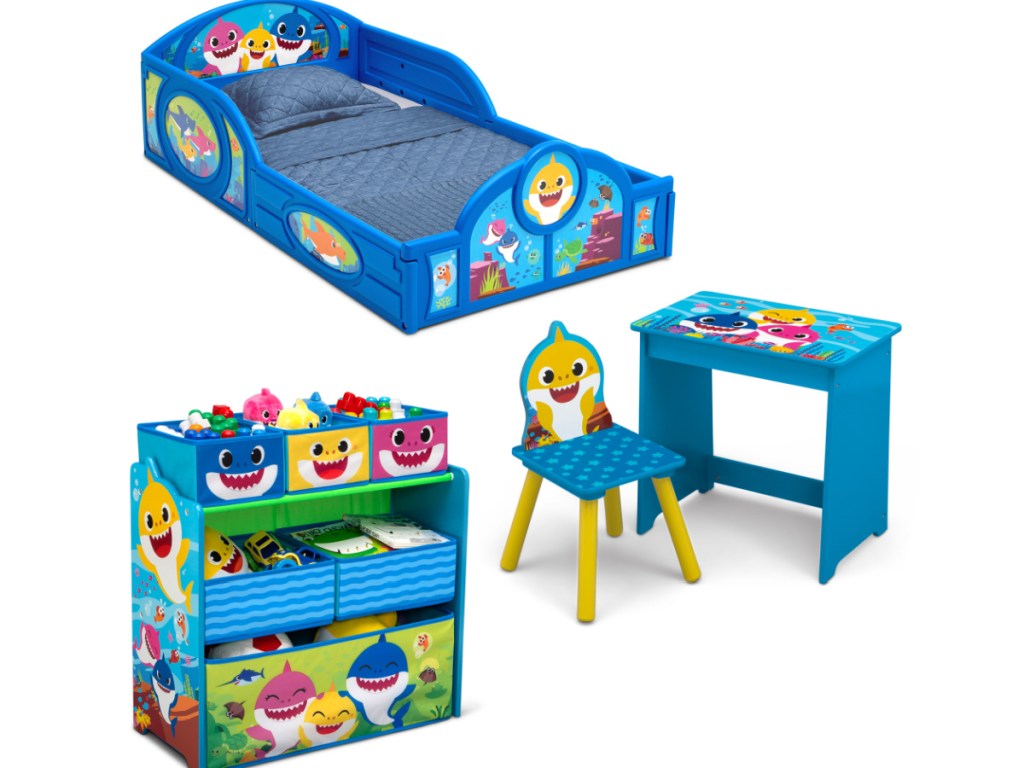 Baby Shark 4-Piece Room-in-a-Box Bedroom Set by Delta Children