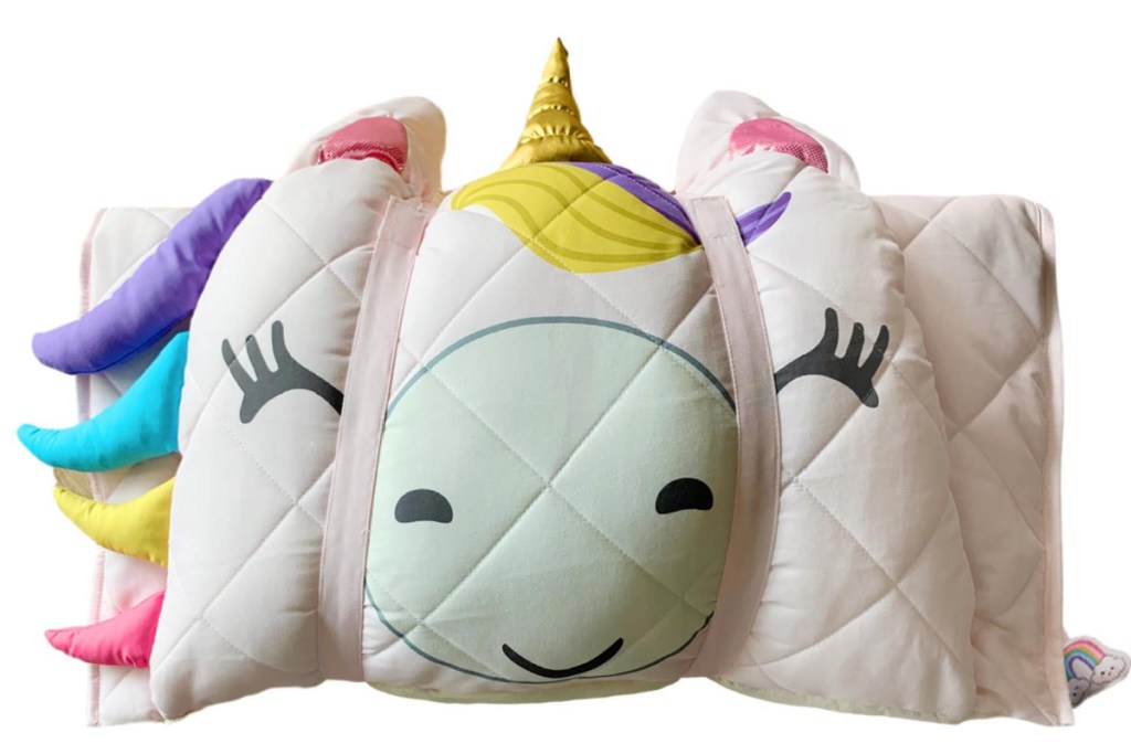 unicorn sleeping bag folded up