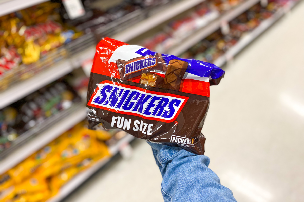 bag of fun size Snickers