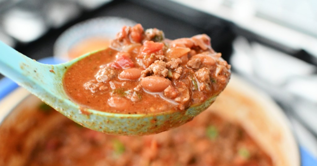 spoonful of homemade chili