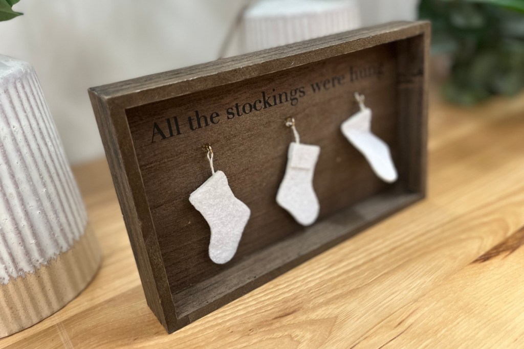 tabletop stockings sign