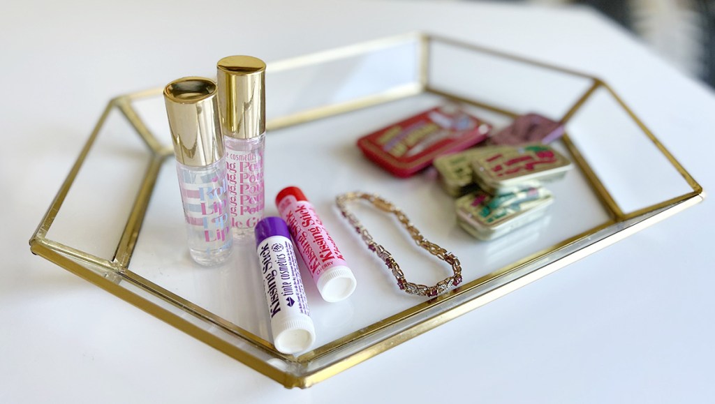 tinte cosmetics gift set on tray