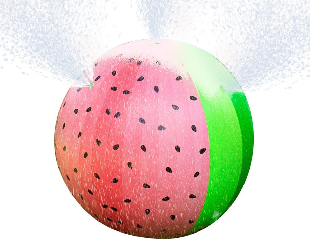 water spraying out of watermelon ball