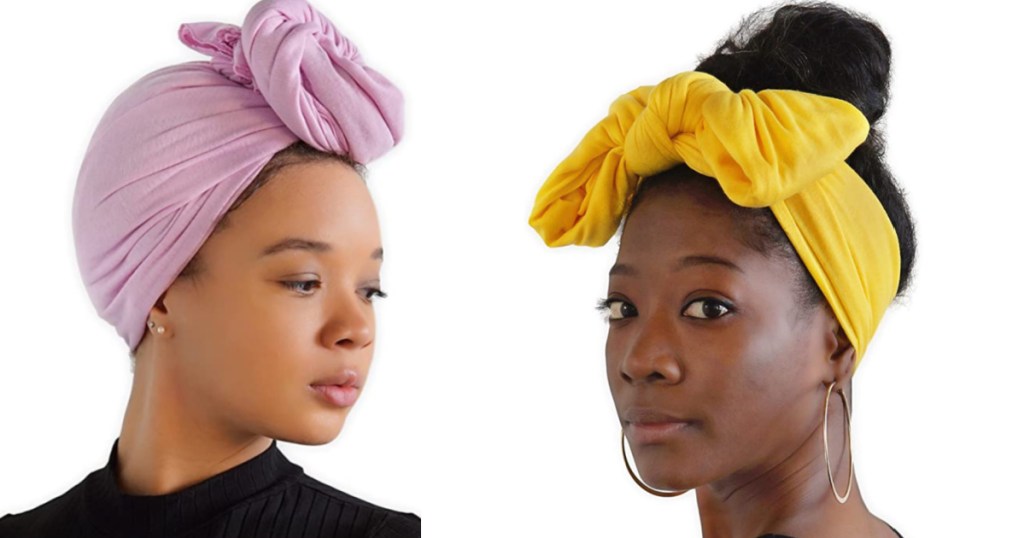 two women wearing headwraps