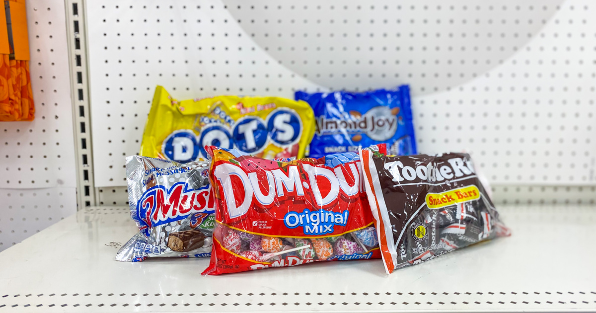 bags of candy on store shelf