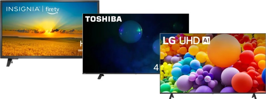 3 smart TV's in different sizes