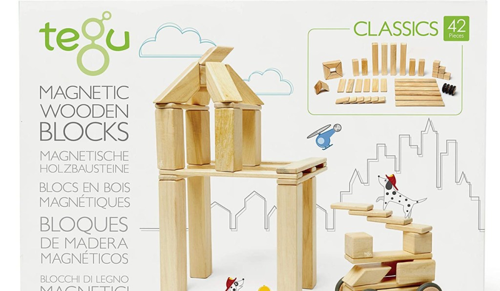 42-Piece-Tegu-Magnetic-Wooden-Block-Set مجموعات كتل البناء المغناطيسية من Tegu تبدأ من 16.99 دولارًا أمريكيًا ويتم شحنها لأعضاء Amazon Prime