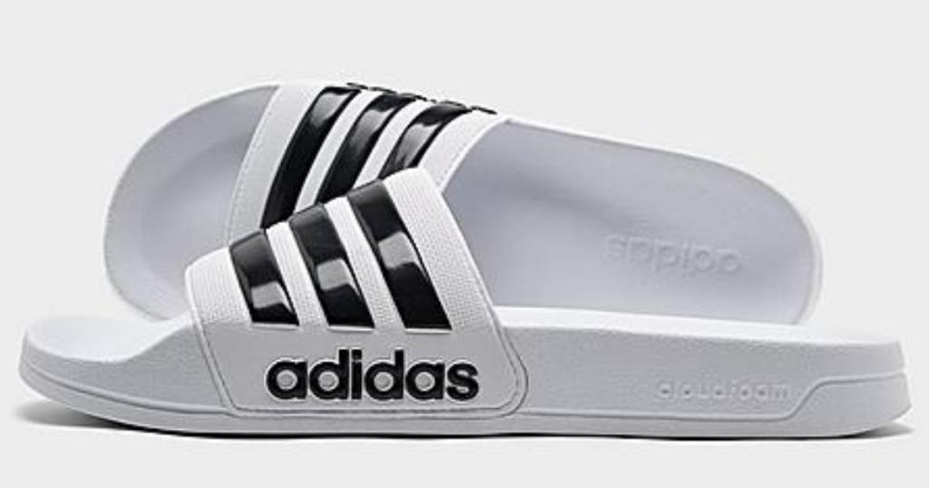 adidas men's adilette slides in white