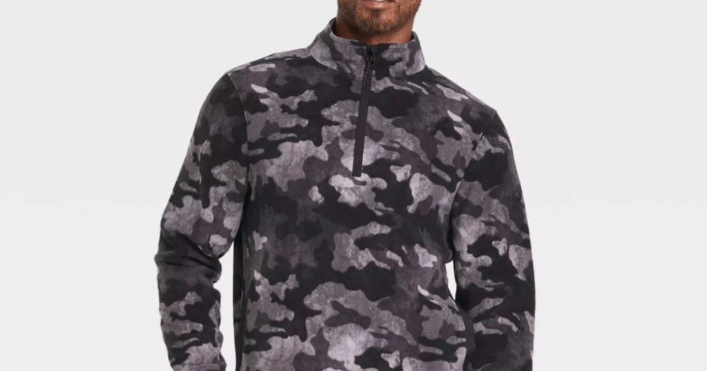 man wearing camouflage sweatshirt 