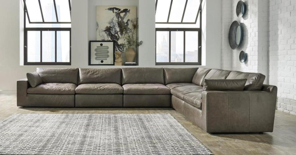 ashley homestore sectional couch in living room