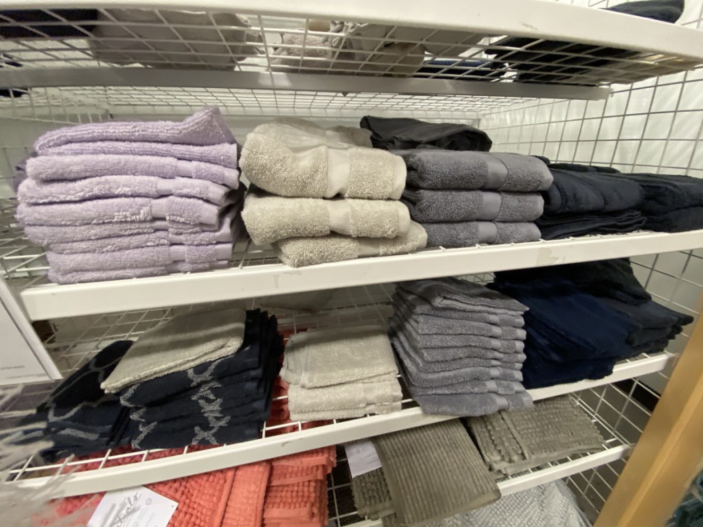 towels on store shelf