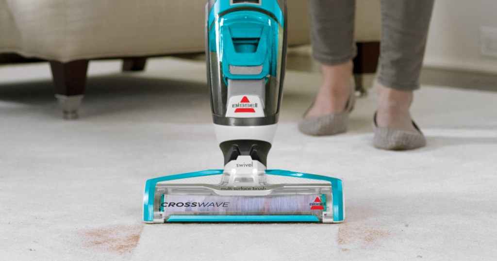 Bissell CrossWave cleaning carpet
