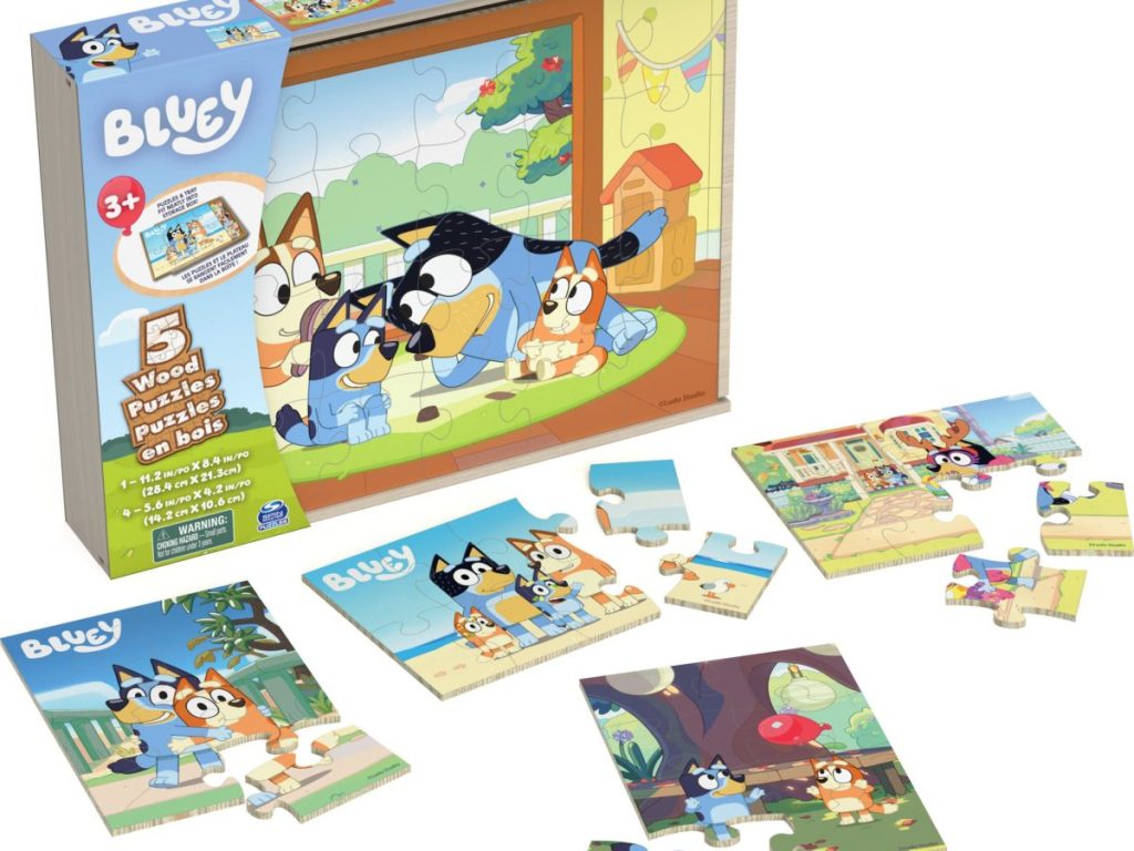 Bluey 5-Pack of Wood Jigsaw Puzzles