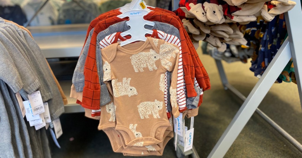 4 pack of long sleeve bodysuits in carters store