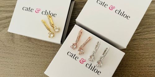 Cate & Chloe 18K Gold Plated Drop Earrings Only $16 Shipped | Great Gift Idea