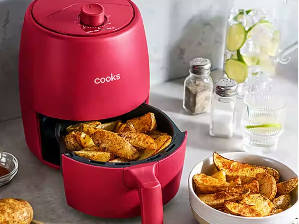 Cooks Air Fryer in red