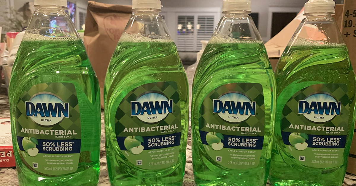 4 Dawn Dish Soap Bottles + 2 NonScratch Sponges Just 9.59 Shipped on