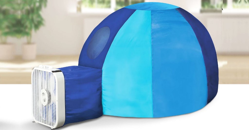 blue kids inflatable dome tent