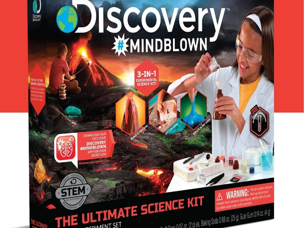 discovery mindblown science experiment kit box