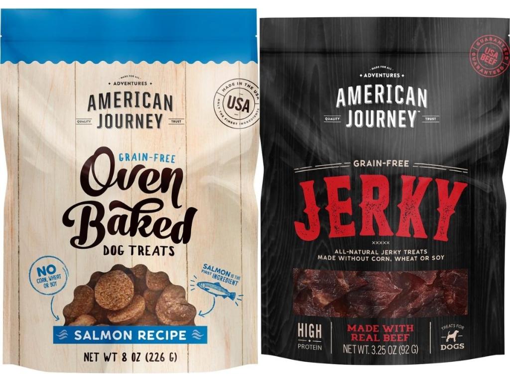 american journey dog biscuits and beef jerky treats